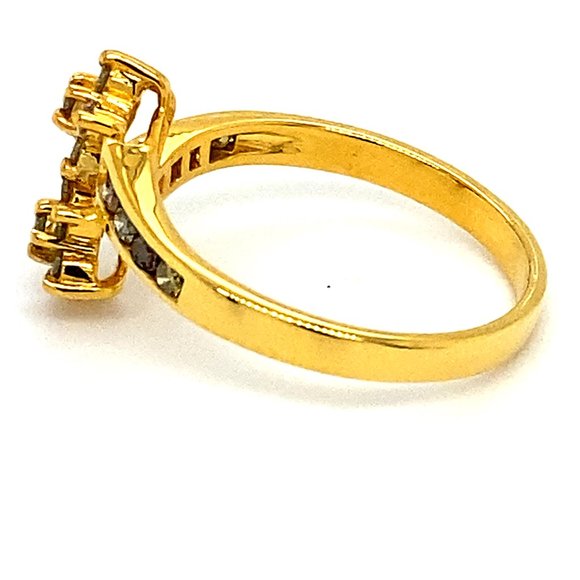 Fancy Diamonds 1.00ct Solid 14K Yellow Gold Ring - Picture 5 of 6